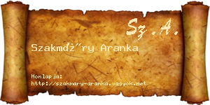 Szakmáry Aranka névjegykártya