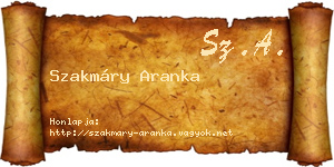 Szakmáry Aranka névjegykártya
